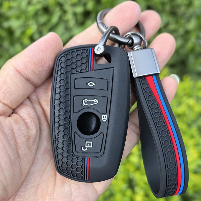 Moderne Silikon Auto Fernbedienung Schlüsselhülle Abdeckung Für BMW 1 3 5 7 Serie X1 X3 X4 X5 F10 F15 F16 F20 F30 F18 F25 M3 M4 E34 Schlüsselanhänger