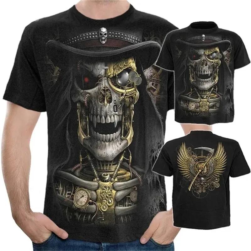 Men's Pirate 3D Printed T-shirt, Fun Street Clothing, Short Sleeved, Oversized