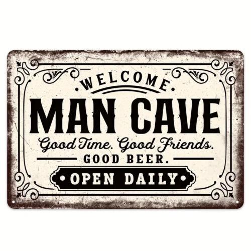 

Welcome Man Cave Metal Sign Vintage Man Cave Poster Metal Sign Farm Decor BaAluminum 20x30cm（7.8x11.8inch）
