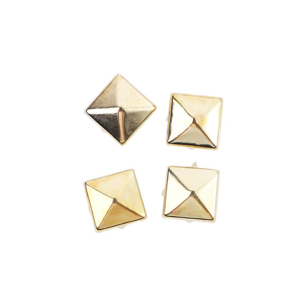 Gold Fashion Pyramid Shape Silver Quality Metal Spikes Spots Nailhead DIY Studs Sewing Decor Garment Supplies Square Rivets