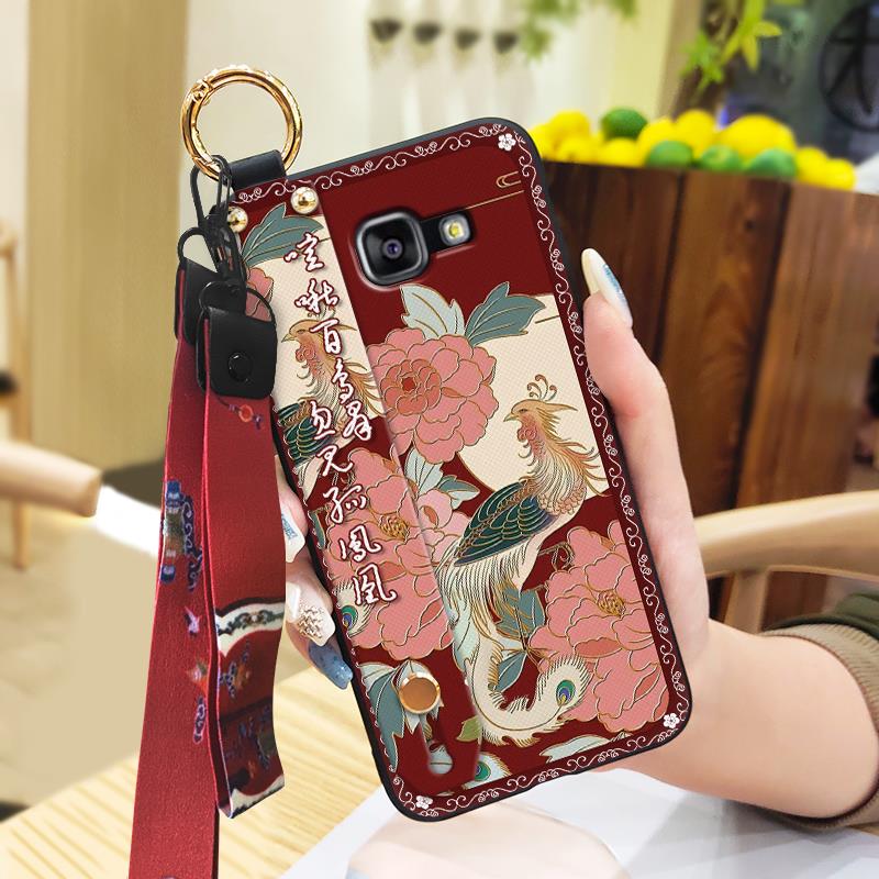 Wristband Silicone Phone Case For Samsung Galaxy A510/A5 2016/SM-A510F Anti-knock Protective Lanyard Shockproof Ring