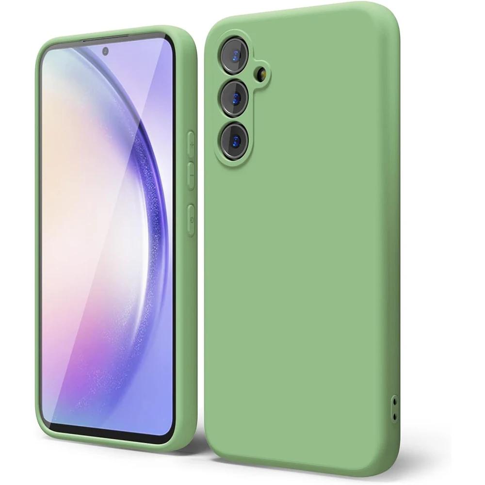 

Справжній рідкий силіконовий чохол для Samsung Galaxy A05 A05S A15 4G 5G S24 S24+ S24 Ultra uxury протиударний чохол для Samsung Galaxy A25 A35 A55 аксесуар Samsung A05 зелений