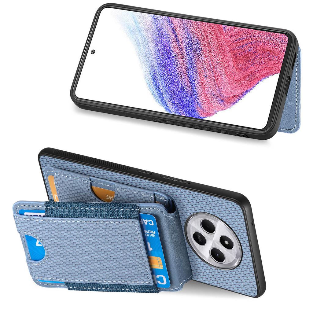 Case with Card Holder For Xiaomi Redmi 14C 4G/14R 5G/Poco C75 4G Leather+PC+TPU Kickstand Phone Cover