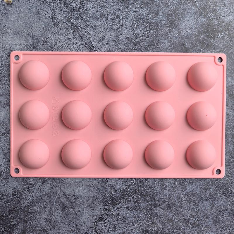 15 Holes Half Ball Sphere Round Silicone Mold 3D Brownie Pudding Mousse Chocolate Dessert Diy Baking Cake Decoration Tool