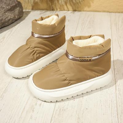 Bottines imperméables en peluche douce pour femmes Hiver Semelle épaisse Antidérapantes Bottes de neige Femme Confort Duvet Garder au chaud Chaussures rembourrées en coton88