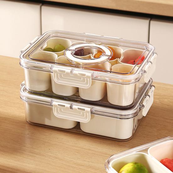 Food Storage Box with Lid And Handle Transparent Snack Organizer Moisture-proof Kitchen Container for Nuts Candies Biscuits Dried Fruits
