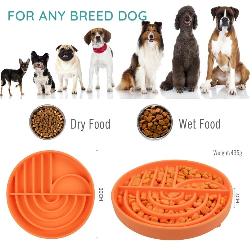 Dog Cat Pet Slow Food Bowl Cat Anti-Knockover Anti-Slip Food Bowl Puppy Anti-Choking Silicone Feeder Toy Food Plate Pet Supplies
