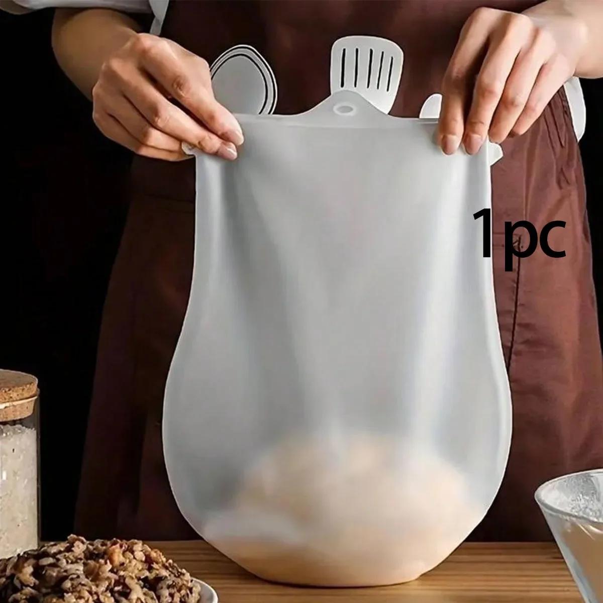 1pc-Food Grade Silicone Dough Kneading Bag Silicone Kneading Dough Bag Flour Mixer Bag Versatile Dough  for Bread Pastry Pizza