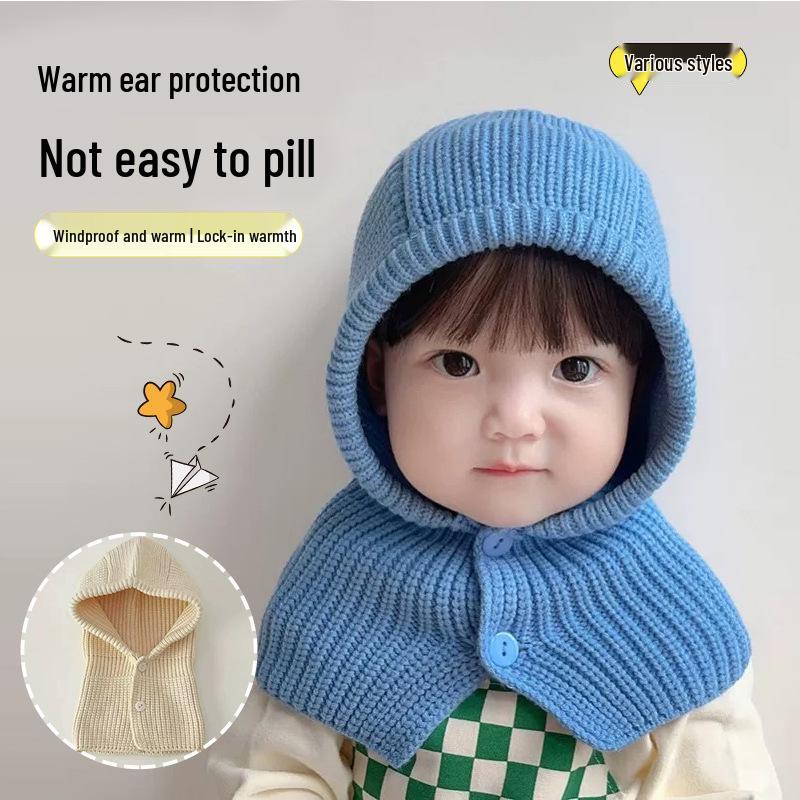 Unisex Infant Ear Protection Wool Hat & Scarf - Trendy, Warm, and Cute for Autumn and Winter