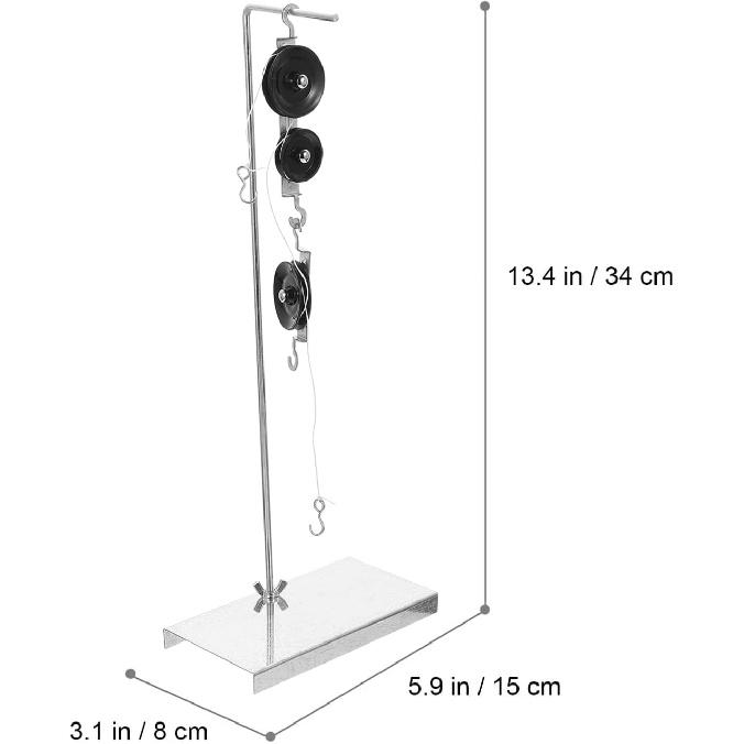 iplusmile Pulley Block Set Physics Lab Science Kit Experiments - Pulley Blocks with Holder and Rope for Science Classroom School Students Physics