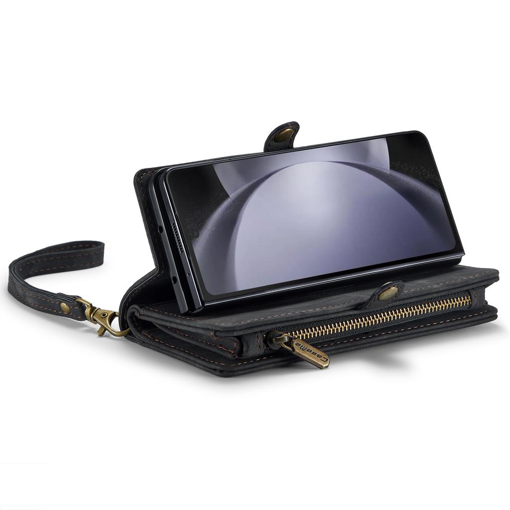 For Samsung Galaxy Z Fold6 5G Phone Cases CASEME 008 Leather Cover with Detachable Wallet and Strap
