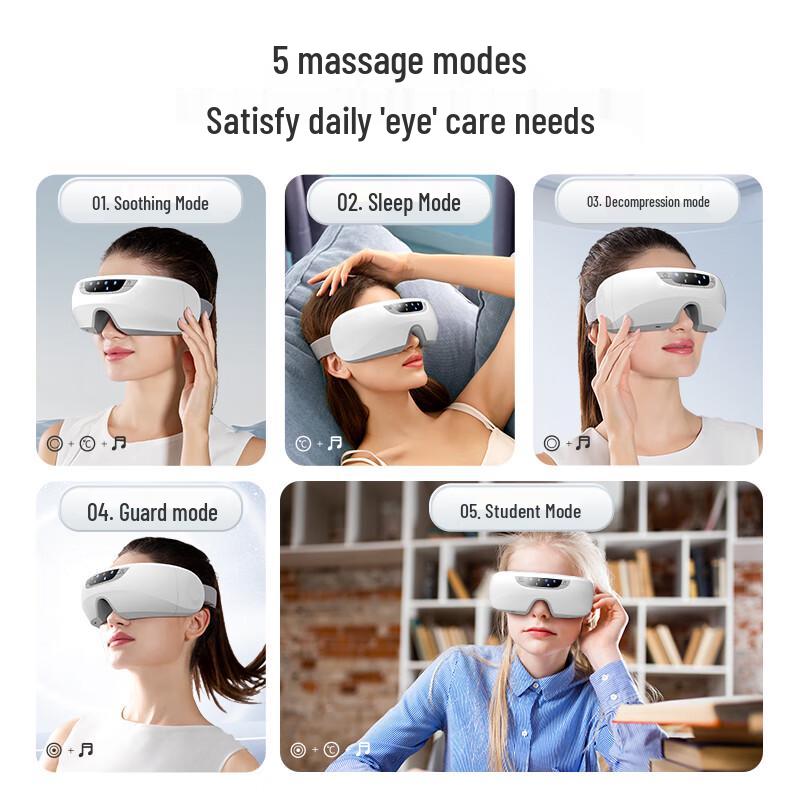Dis Smart Foldable Eye Massager with Heat & Bluetooth Music CN Plug (adapter Included)