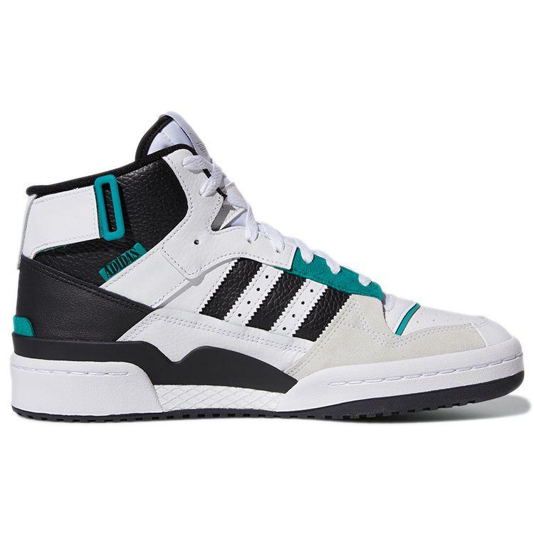 adidas Forum Exhibit Mid White Black Unisex Sneakers Footwear-White Core-Black Green H01921