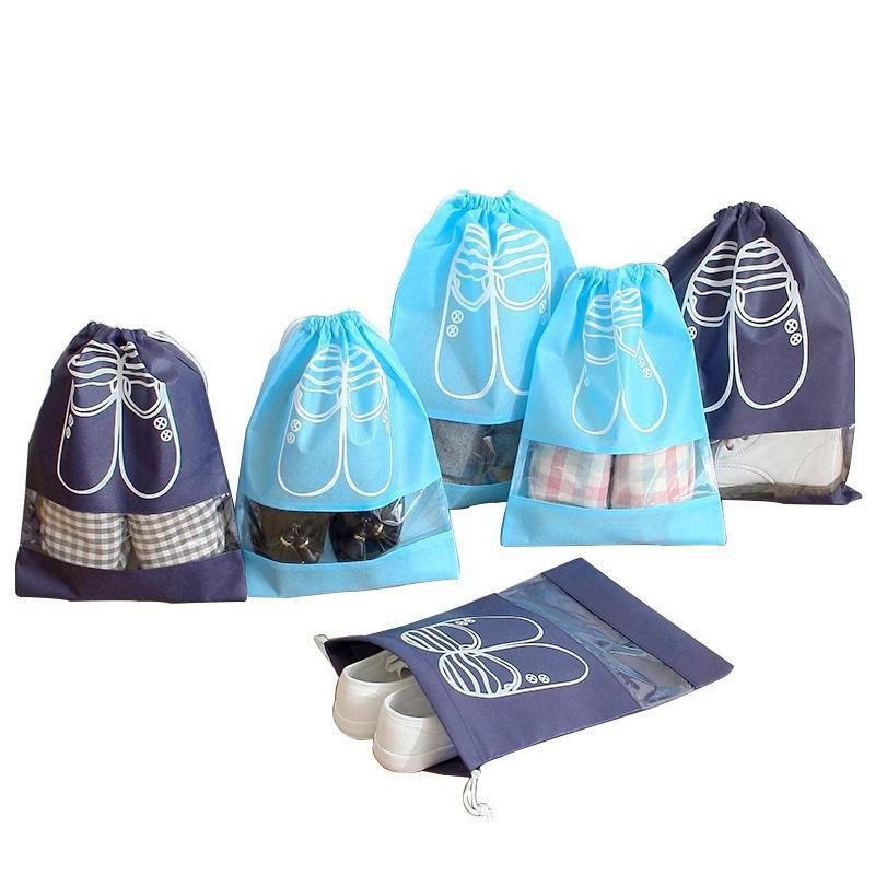 1/3/5PCS Waterproof Shoes Bag for Travel Portable Shoe Storage Bag Organizer Non-Woven Tote Drawstring Bag Shoe Organizer Travel Organizer Dust-Proof