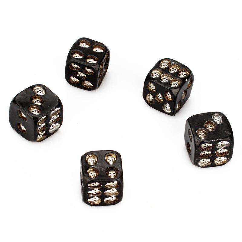 Dice Kit 18mm Gold and Silver-Toned Skull Dice Kit Nightclub Bar Chess Game Ghost Head Dice Resin Crafts High Quality Practical Daily Use