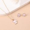 Unique Cats Ear Jewelry Pendant Necklace Cartoon Cats Ear Studs Alloy Texture Perfect for Fashion Style Individuals