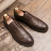  Men Leather Shoes Business Dress Shoes All-Match Casual Shock-Absorbing Footwear Wear-Resistant Wedding Shoes