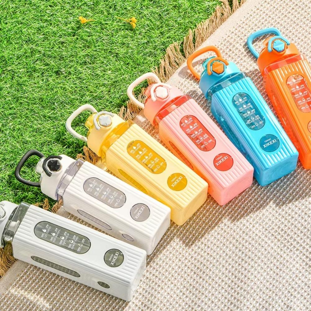 

700ml Water Bottle with Straw Drinking Bottle Portable Water Jug сірий