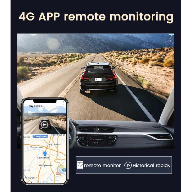 2K 4G 3Inch Dashcam with Dual Lens Record Wifi Gps Tracking Fit Remote Live Video Check On Phone 12-24v Power Supply Car Camera