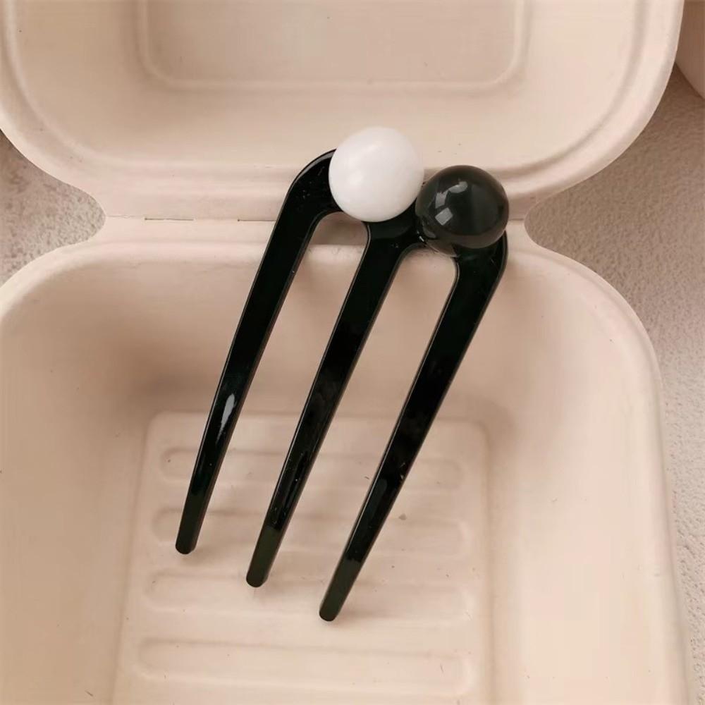 

Пластиковый аксессуар для волос Трехзубчатая дисковая заколка для пучка Мясистая прочная вилка для волос Пучки 2