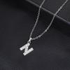 European & American Inlaid Rhinestone English Letter Choker Necklace for Women - Stainless Steel Pendant Jewelry Accessory