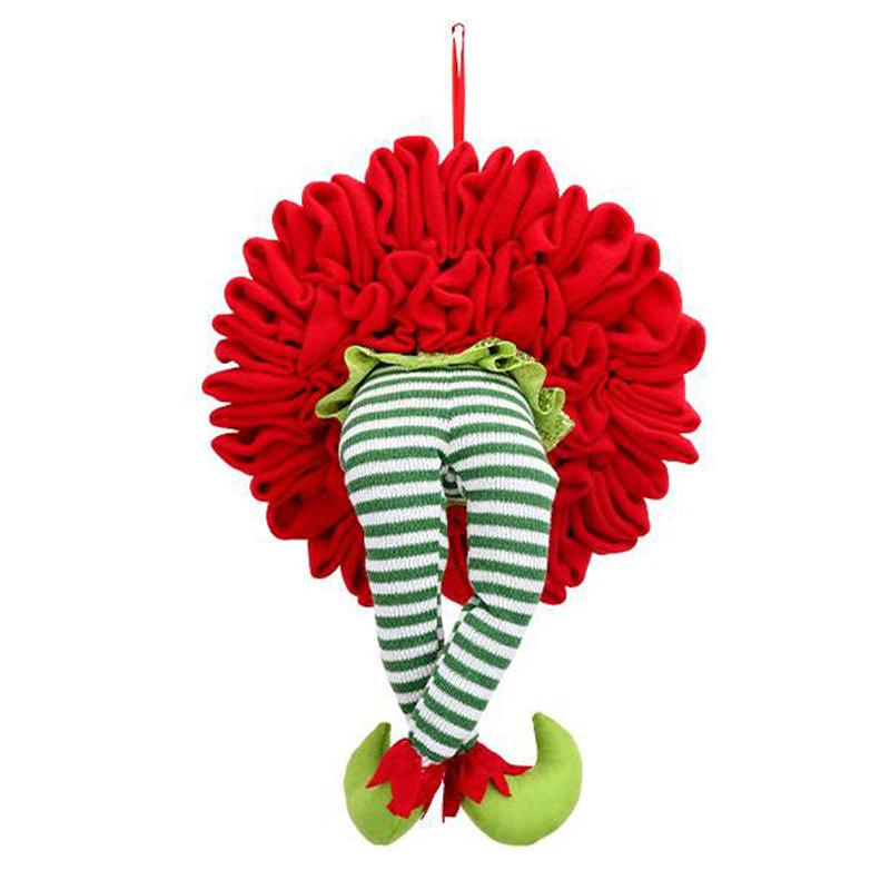 Christmas Elf Leg Wreath Xmas Tree Topper Garland Ornaments Christmas Wreath Elf Legs Garlands for Front Door Holiday Decor