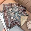 Spring clothing with silk scarves Double-sided herringbone velvet silk scarves Simple retro square scarves Travel sunscreen scarves