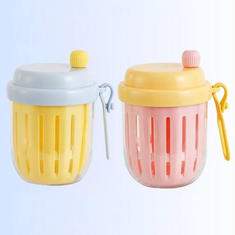 Portable Fruit Salad Cup Oatmeal Cup Fresh-Keeping Cup With Fork Office Breakfast Cup Double Layer Can Drain And Keep Fresh
