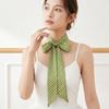 Bow Ties Long Silk Scarf Printed Long Ribbon Scarves Plaid Scarf  Collocation Clothing Accessories