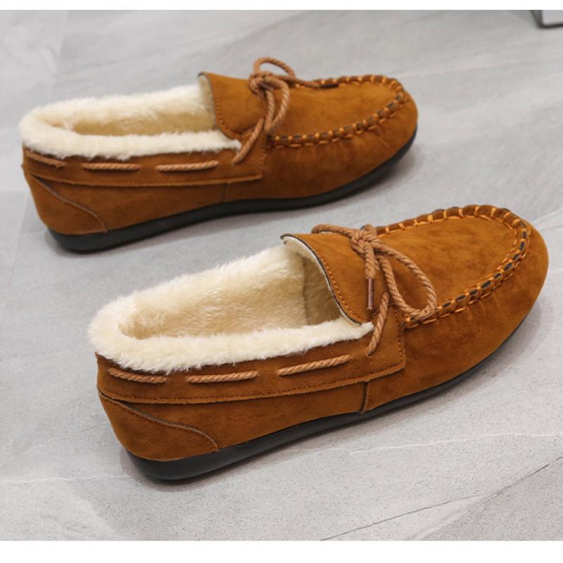 

Модные женские туфли на плоской подошве, удобные, элегантные, из ткани, замши, балетки, повседневные, теплые, с круглым носком, зима 2024 года, ботинки на платформе 41 коричневый