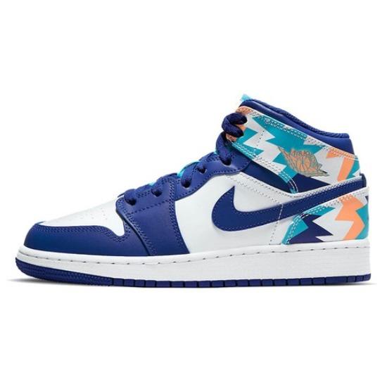 

Jordan 1 Mid Geometric Pint - 555112-105 EU 36 синий