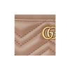 Gucci GG Marmont Quilted Zipper Leather Card Holder Coin Purse Women Wallets Gray Pink 671772-DTDHT-5729