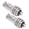 2 PCS Zinc Alloy Shell Aviation Plug Connector 4 Pin Copper Silver Plated Male Female Plug Silver 250V Circular Adapter
