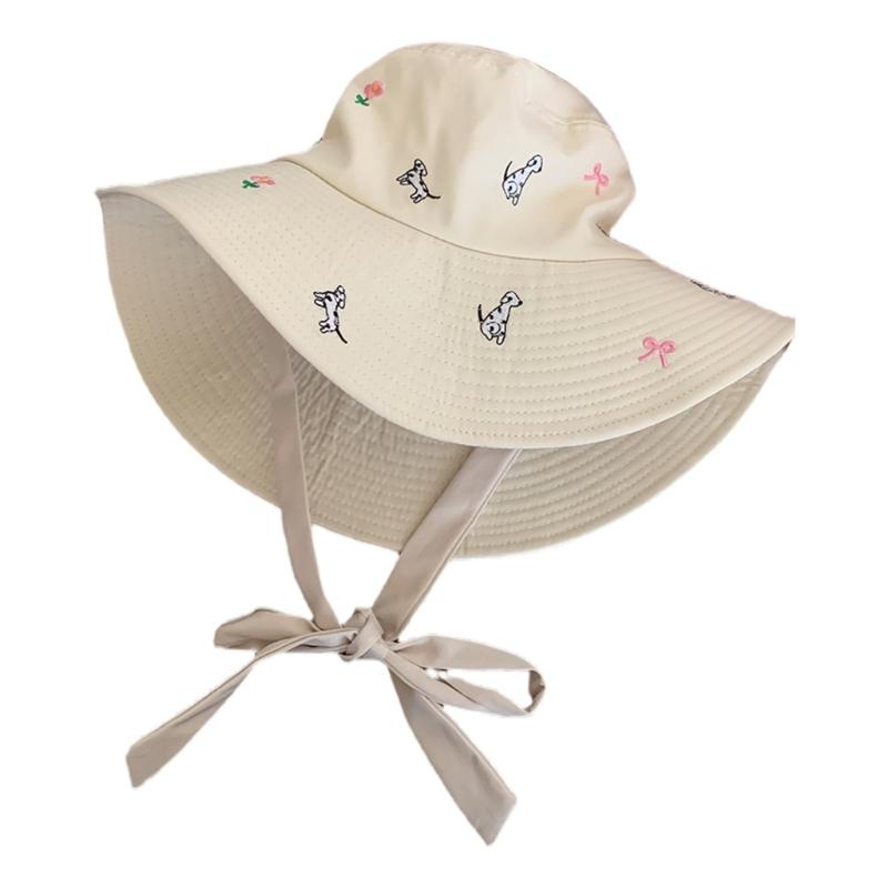 Fisherman Hat Bucket Hat for Girls Colorful Embroidered Casual Caps for Sports Gym Mountain Camping Hat Outdoor Sunshade