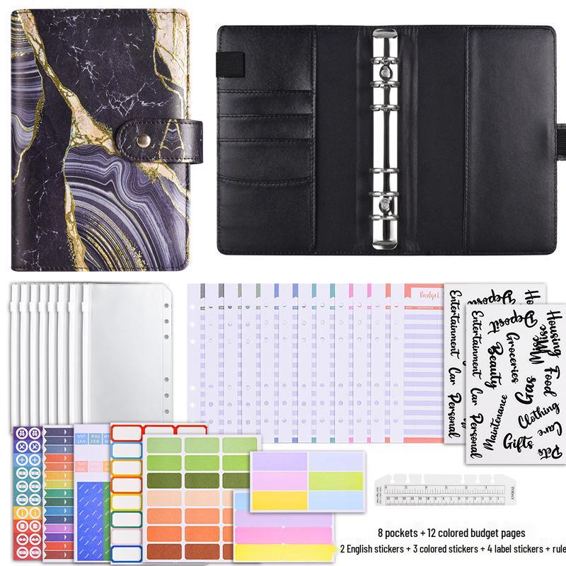 Cross-border Exclusive A6 Gold Foil Macaron PU Leather Hobonichi-Style Budget & Event Planner Notebook