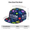 Autism Awareness Baseball Cap Funny Flat Brimmed Hat 3D Printed Snapback Flat Bill Hip Hop Hat for Men and Women