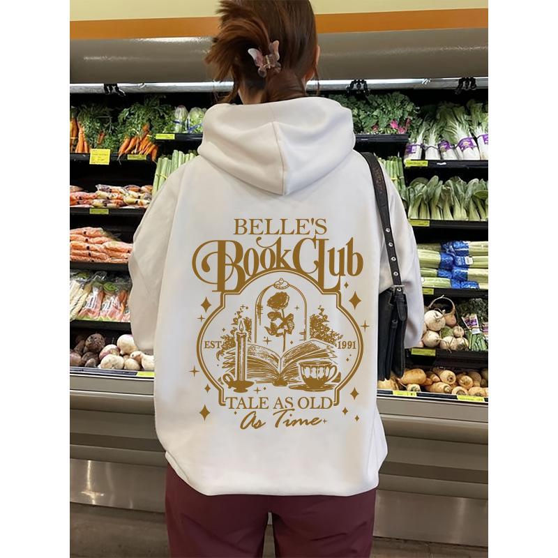 Women's Polyester Bell Book Club Hooded Knit Pullover