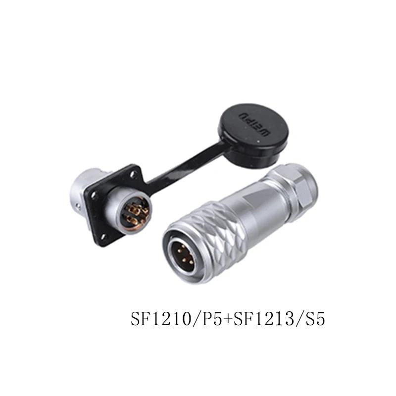 WEIPU SF12 Waterproof M12 2 3 4 5 6 7 9 Pin Wire Cable Aviation Connector Docking Back Nut Male Plug Female Socket Panel Mount