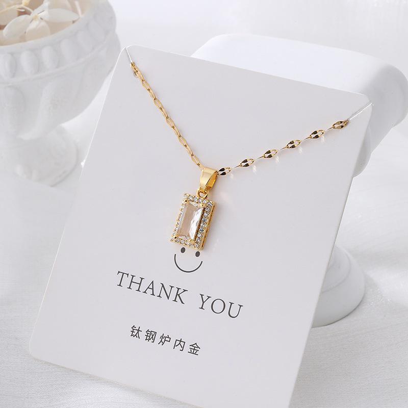 Versatile Luxury Titanium Steel Necklace with a Colorfast Pendant - Simple Niche Design Clavicle Chain for Women.