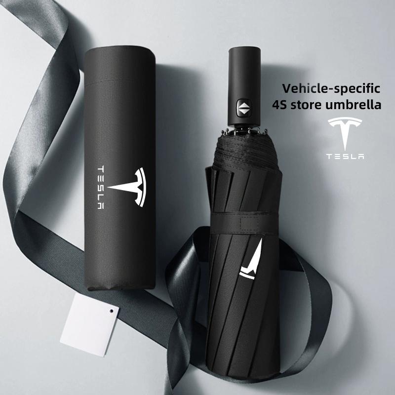 Car 12 Bone Black Gel Sunscreen Auto Folding Umbrella For Tesla  Model 3 Highland 2023 Model S Model X Model Y