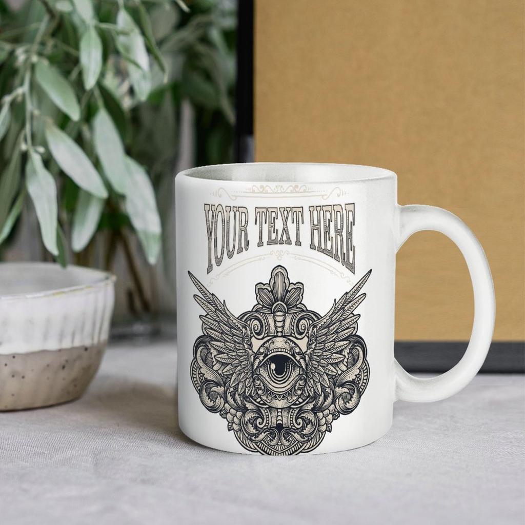 11 oz weiße Kaffeetasse mit glänzend bedruckten Seiten, bequemem Griff und langlebigem Gefühl, perfekt für tägliche warme Getränke