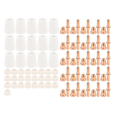 90 Pcs Plasma Cutter Cutting Torch Consumables Electrode Nozzles Cups Kit Porcelain and Copper