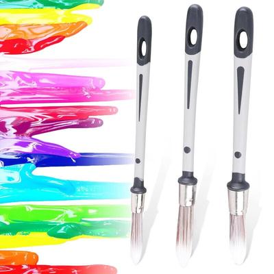3Pcs Small Paint Brush Wall Trim Painting Tools Pointed Synthetic Sash Brush Set