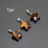 1pc Natural Crystal Star Pendant Necklace Five Pointed Charm Amethyst Stone Necklace Jewelry