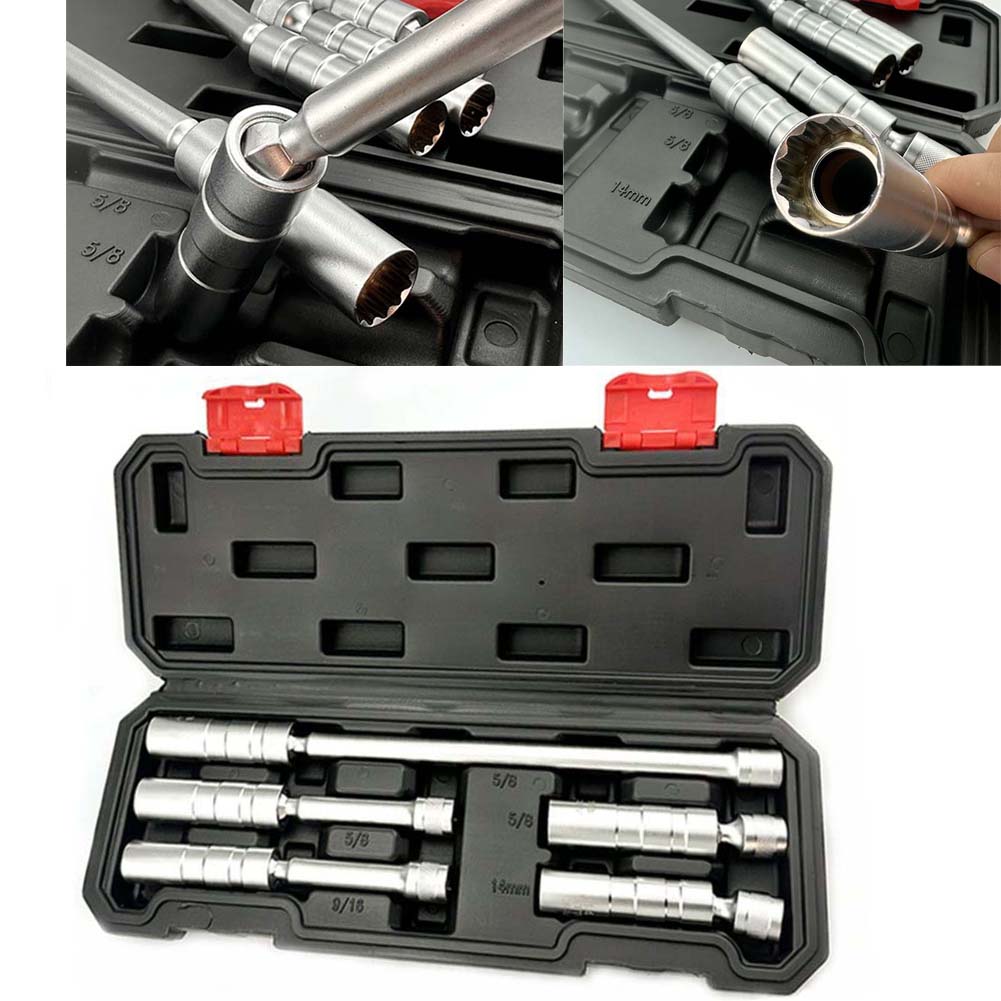 1PCS Magnetic Swivel SparkPlug Socket Set Thin Wall And Extension Socket Wrench Kit For Automotive Motorcycle Repair