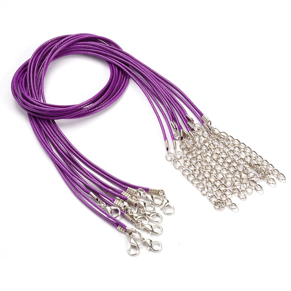 10-20pcs 45cm+5cm Lobster Clasp String Cord Real Leather Adjustable Braided Rope for Necklace Jewelry Making DIY Accessories