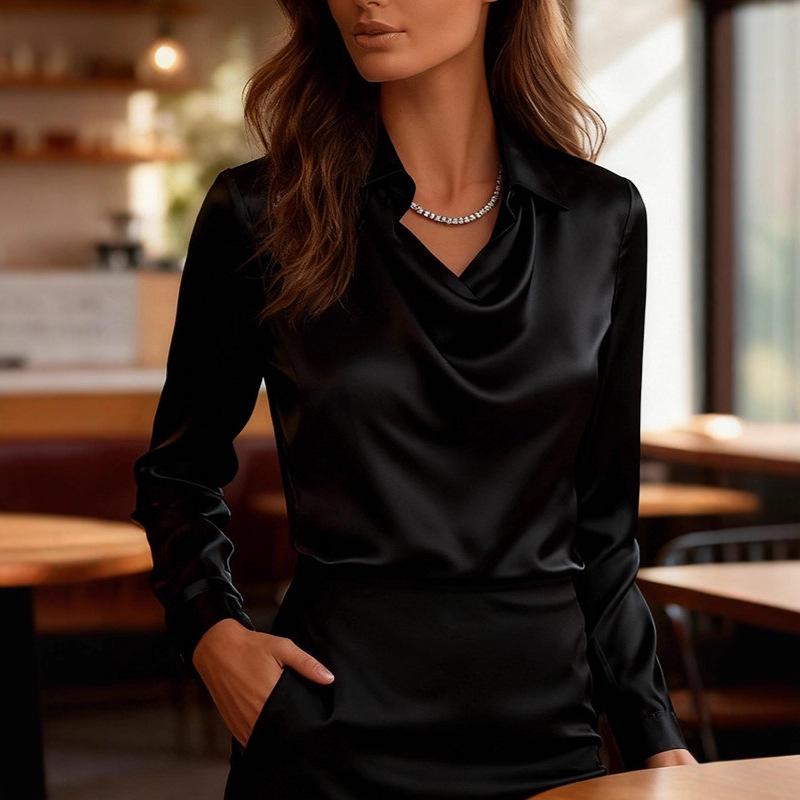 Women's French Style Elegant Long Sleeve Professional Shirt