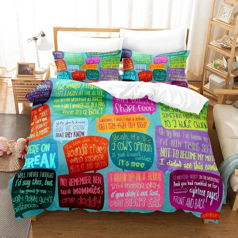 Comforter 3D Print Friends Tv Movie Bedding Set Bedroom Soft Modern S Comefortable Kids And