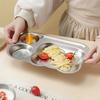 Multi Grids Children's Tableware Square Shaped Food Plate Stainless Steel Plate  Fruit Salad
