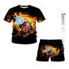 Vasaras Anime Naruto T-krekls Vīriešu ikdienas komplekts Zīmola zēnu T-krekls ar īsām piedurknēm+šorti lielizmēra 3D apdruka bērniem divdaļīgs komplekts